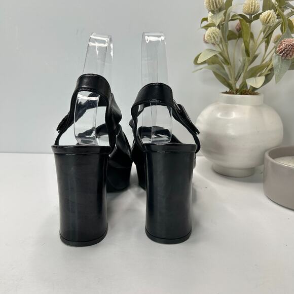 Jeffrey Campbell Amma-NW Crinkle Patent Platform Sandals Black Women's 9 NWOB - Picture 4 of 11